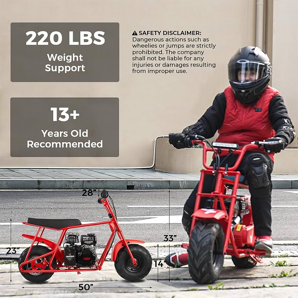 99cc Gas Powered Mini Bike – 4-Stroke Off-Road Trail Motorcycle | Up to 28 MPH